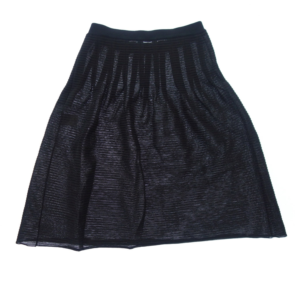 Good condition ◆Highline skirt pleated women's 38 black HYALINES [AFB6] 