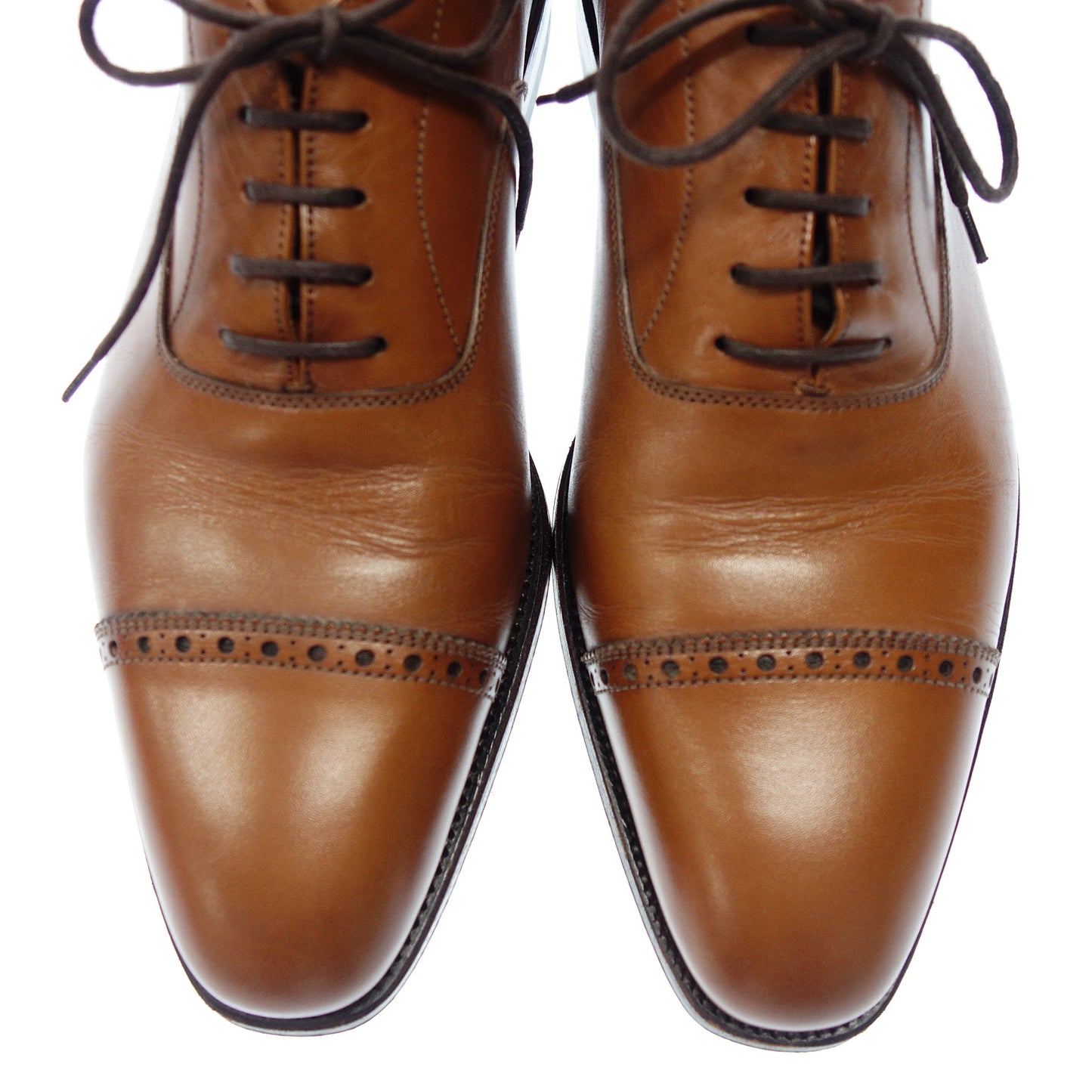 Good condition ◆ Carmina punched cap toe shoes 80324 Sartore Camier with shoe tree Men's Brown Size 7.5 CARMIA [AFC26] 