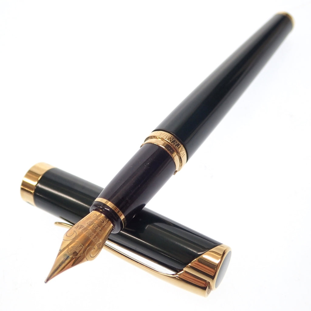 美品◆ウォーターマン 万年筆 レタロン ペン先18K750 緑×ゴールド WATERMAN【AFI12】