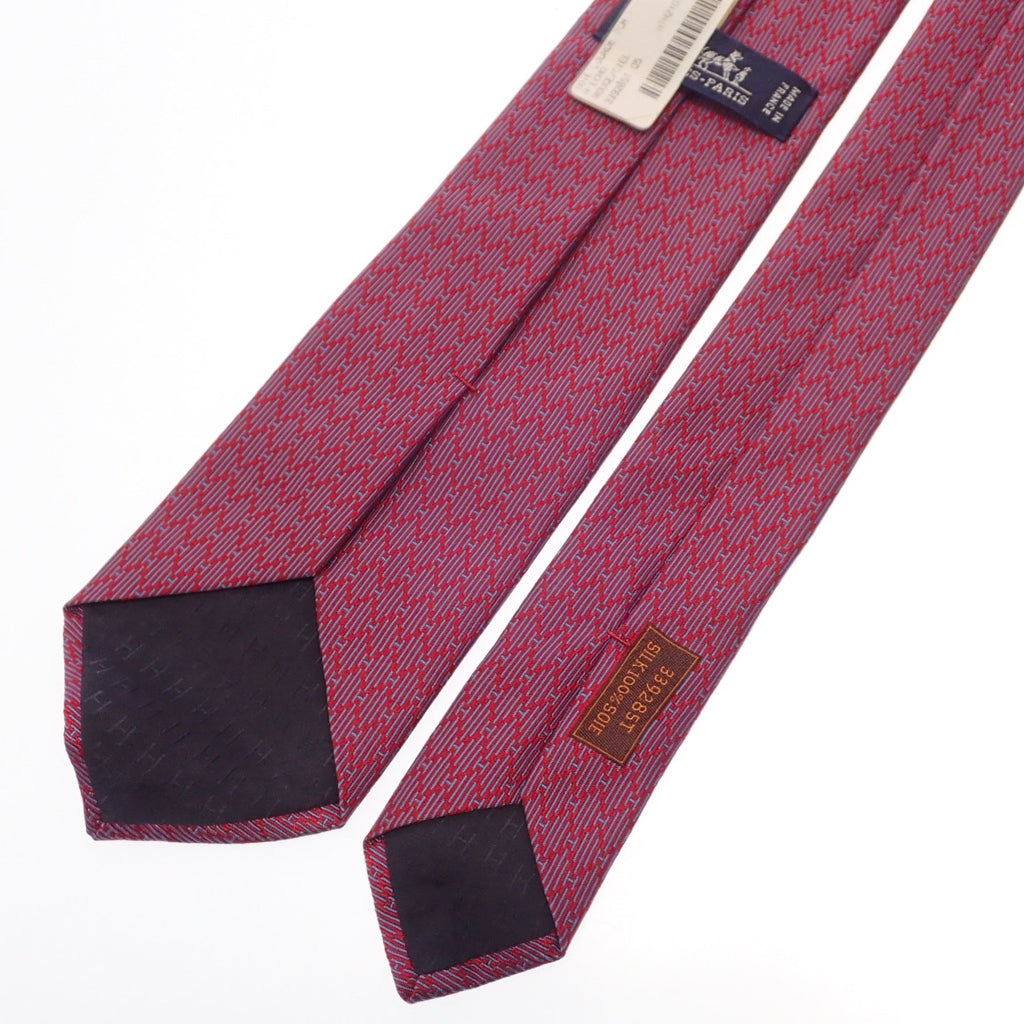 Very beautiful item◆Hermes tie All pattern 100% silk Red with box HERMES [AFI21] 