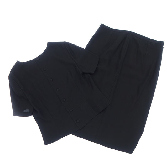 Very good condition ◆ Mariko Kouga Setup Short Sleeve Tops Skirt Women's Black Size 42 MARIKO KOUGA [AFB42] 