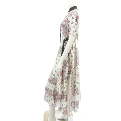 Very good condition◆Sacai Bandana Print Dress 22-05930 Polyester Women's White Size 3 Sacai [AFB53] 