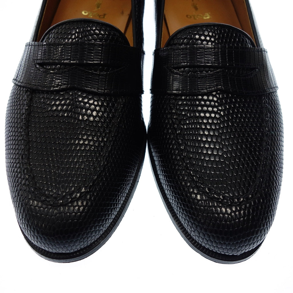 Like new ◆ Polo Ralph Lauren Loafers Lizard Men's 26 Black POLO RALPH LAUREN [LA] 