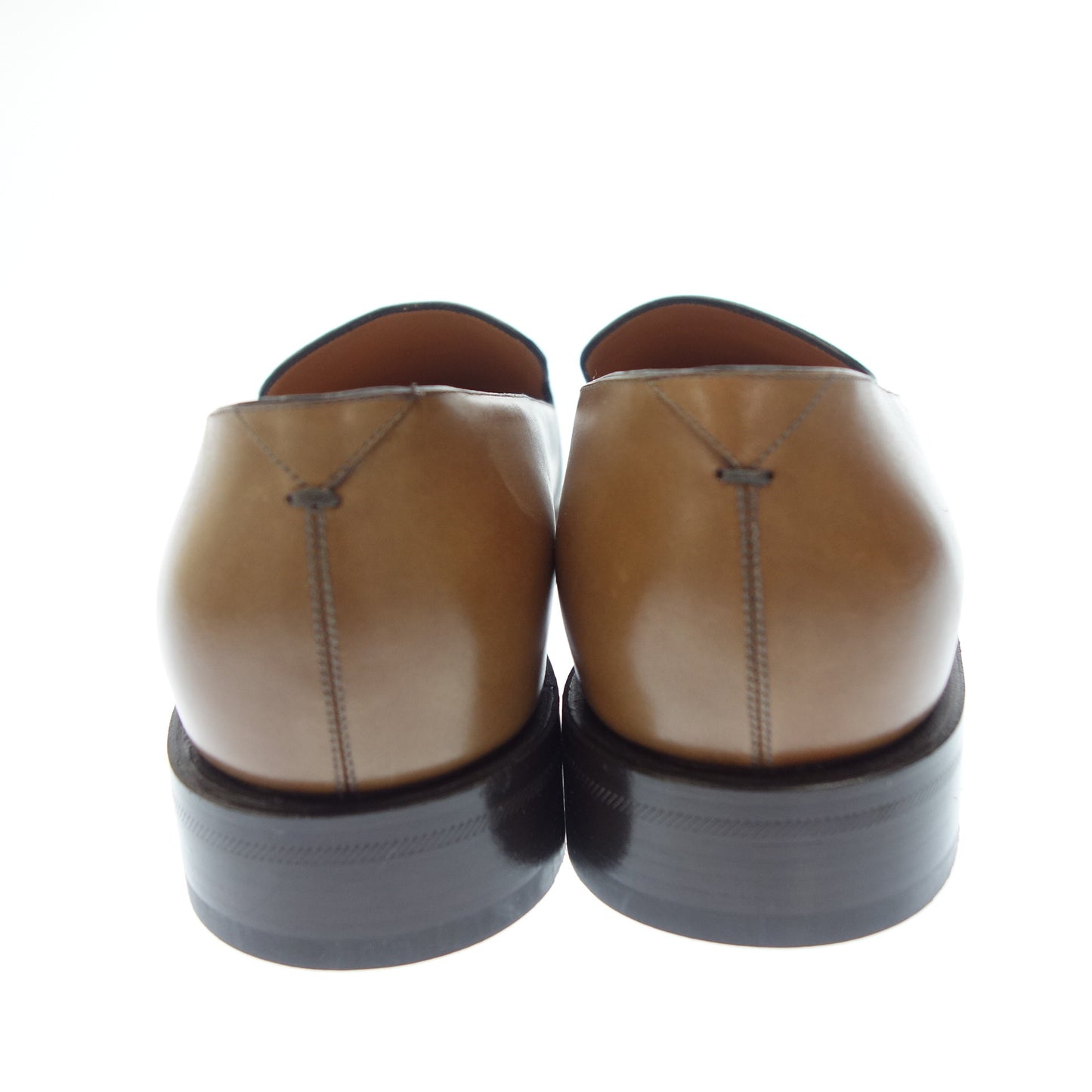 Very good condition ◆Louis Vuitton leather loafer slip-on men's brown size 9M LOUIS VUITTON [AFC44] 