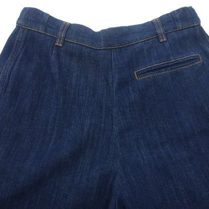 Good condition ◆ Louis Vuitton wide pants gold button RW131A 13SS size 38 ladies blue LOUIS VUITTON [AFB43] 