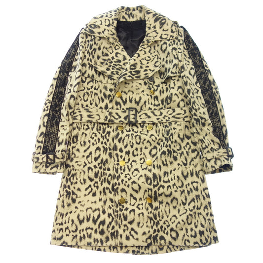 Good condition◆Dresscamp trench coat leopard pattern with belt ladies 38 beige DRESSCAMP [AFB32] 