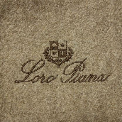 Loro Piana Stole Large Logo Embroidery 100% Cashmere Fringe Brown Loro Piana [AFI23] [Used] 