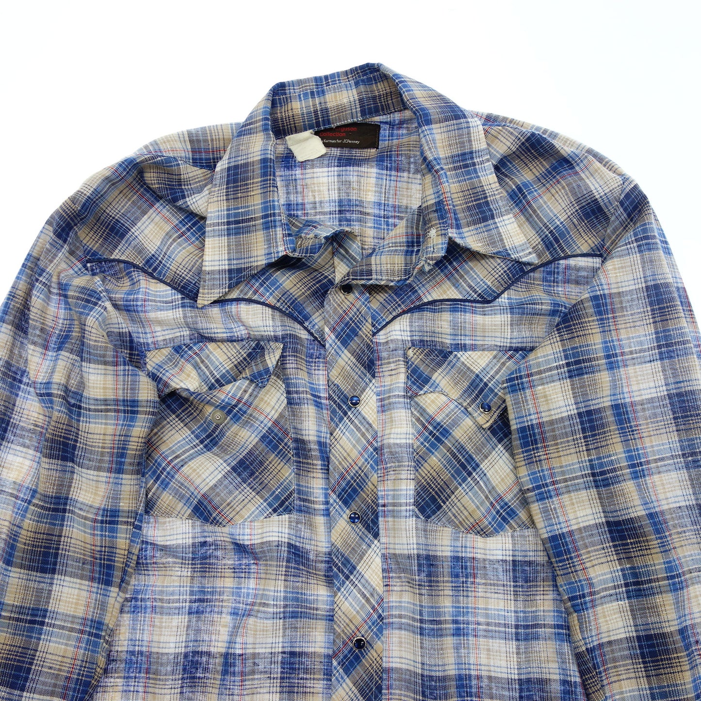 Used JCPenney Western Shirt Tom Ferguson Collection Men's Blue JCPenney [AFB5] 