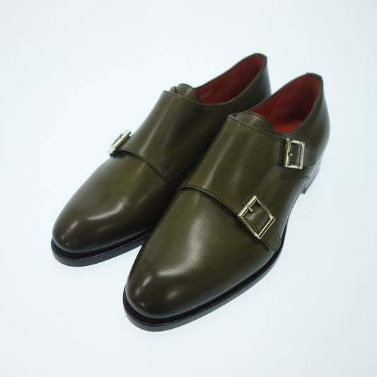 Santoni Leather Shoes Double Monk 55848 Women's 36 Green Santoni [AFC49] [Used] 