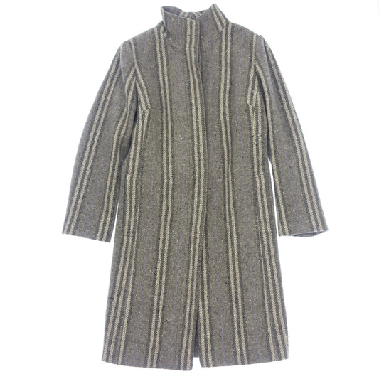 Good Condition◆Burberry London Wool Coat Gray Striped Women's Gray Size 13 BURBERRY LONDON [AFA13] 