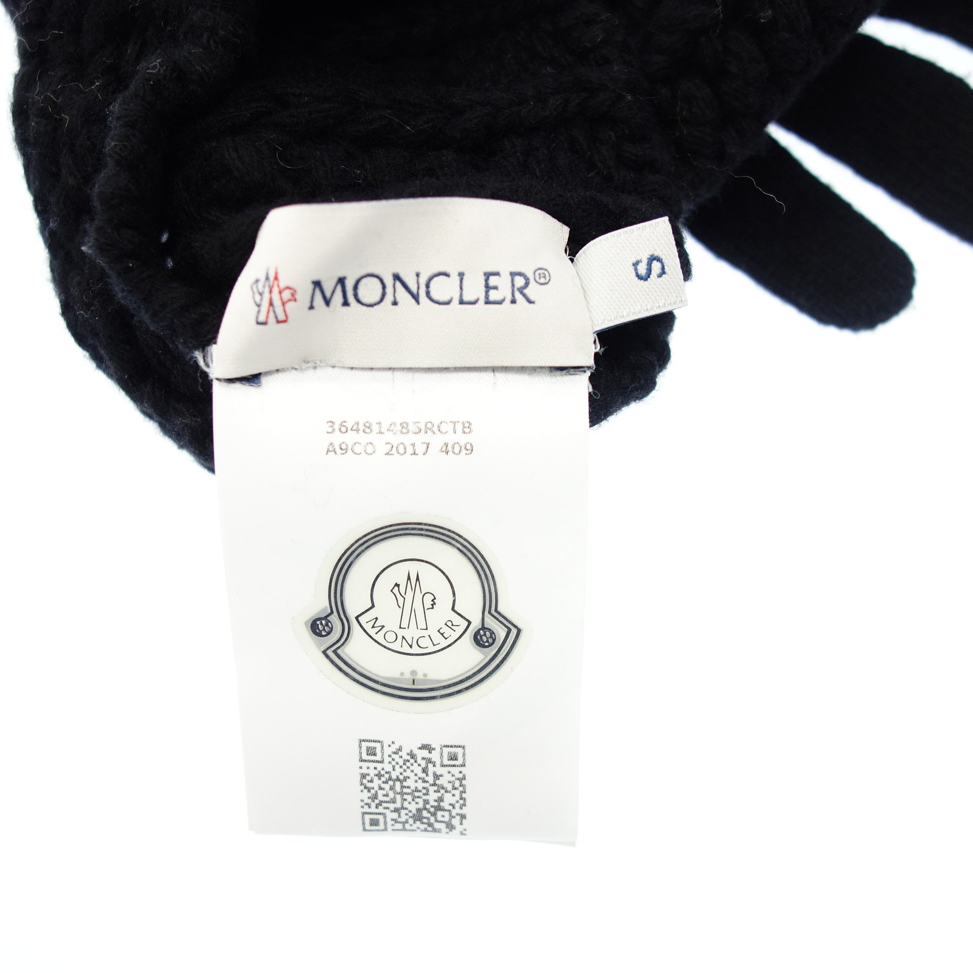 極美品◇モンクレール 手袋 カシミヤ混 GUANTI ブラック S MONCLER