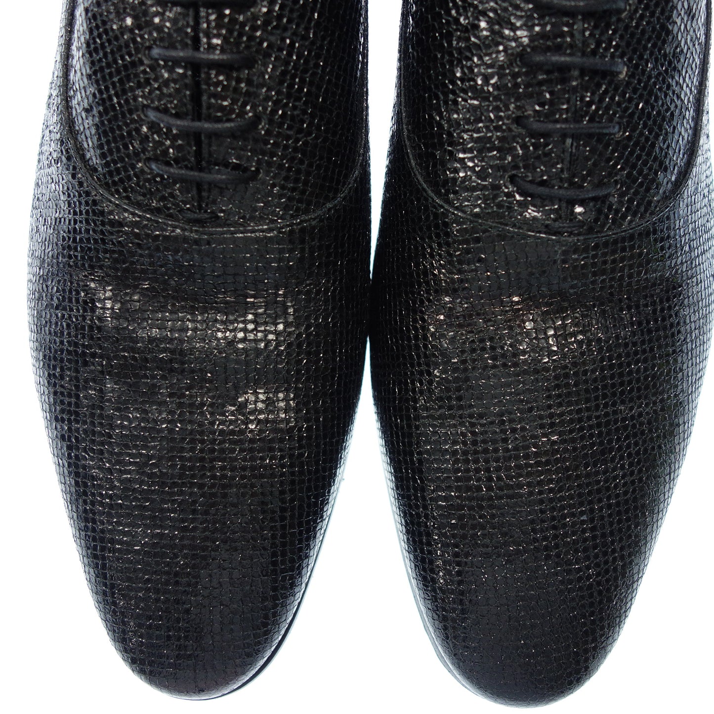 Very good condition◆Saint Laurent leather shoes lame glitter men's 41 black SAINT LAURENT [AFD7] 