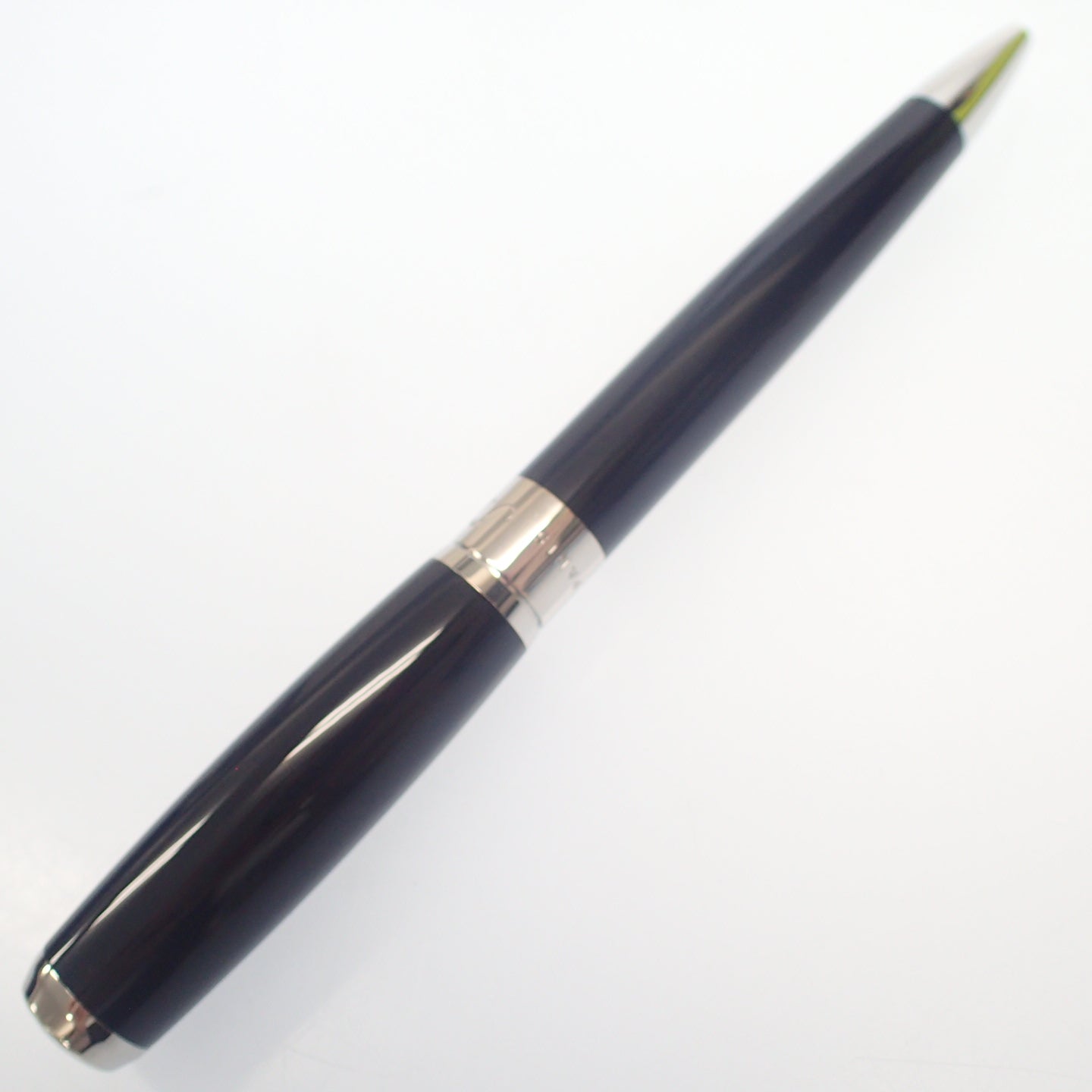 Very good condition ◆Dupont Ballpoint Pen Elise Black x Silver 415674 Lacquer &amp; Palladium STDupont [AFI10] 