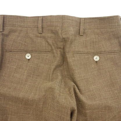 Very good condition◆Barba suit setup double wool x silk x linen men's brown size 42 BARBA [AFB6] 