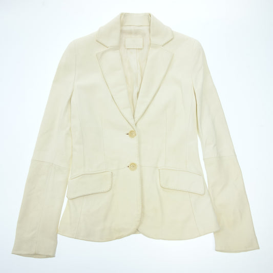 Used LOEWE Leather Jacket 2B Women's White LOEWE [AFA20] 