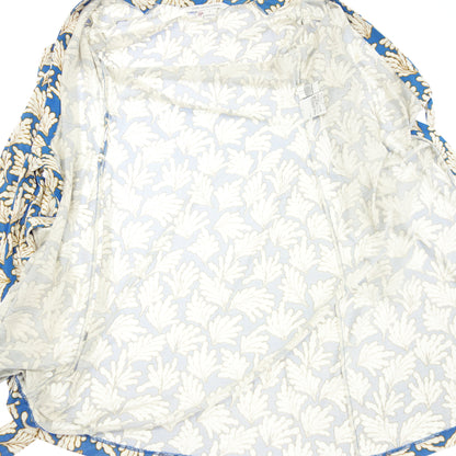 美品◆ダイアンフォンファステンバーグ ロングカーディガン シルク 総柄 レディース ブルー系 サイズ0 404-140072 DIANE VON FURSTENBERG【AFB42】