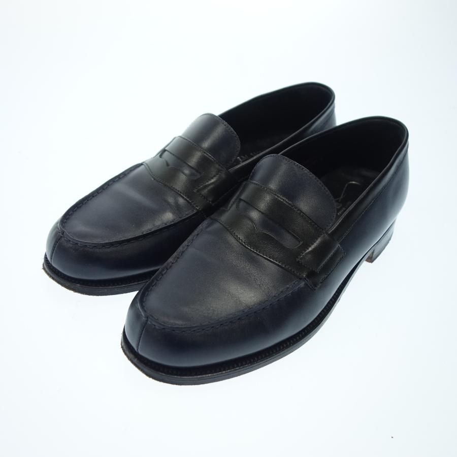 Good condition◆JM Weston coin loafer combination 180 5.5D men's black navy JMWESTON [LA] 