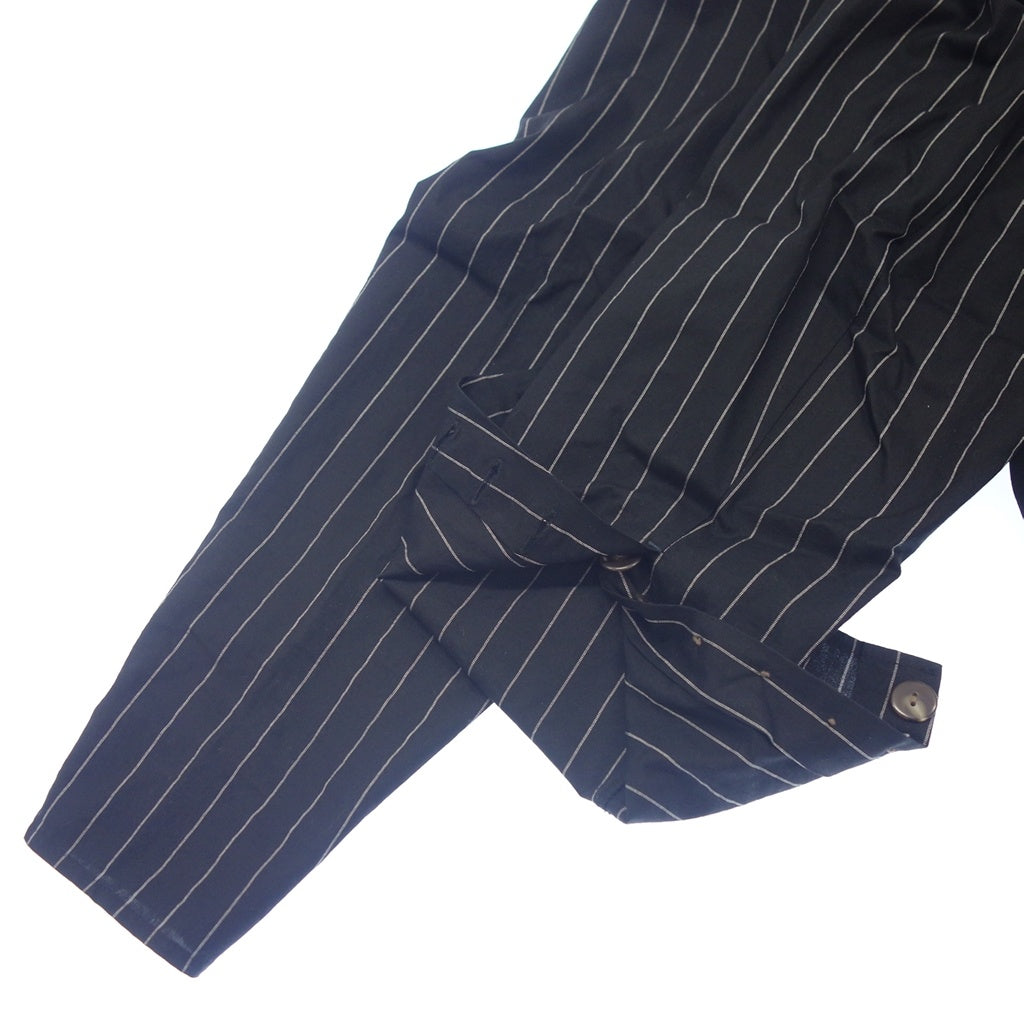 Good Condition◆JEAN PAUL GAULTIER Open Collar Shirt Vintage Striped Men's Black Cotton Size 48 JEAN PAUL GAULTIER [AFB6] 