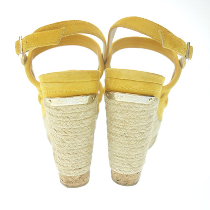 Used ◆JIMMY CHOO sandals pumps suede espadrilles wedge sole ladies size 37 yellow JIMMY CHOO [AFD7] 