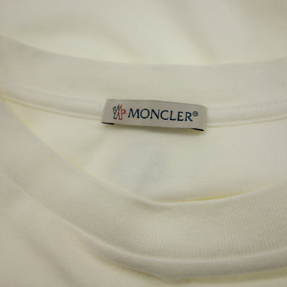 極美品◆モンクレール Tシャツ ポケット付 コットン 2019 メンズ サイズM ホワイト系 MONCLER MAGLIA【AFB3】