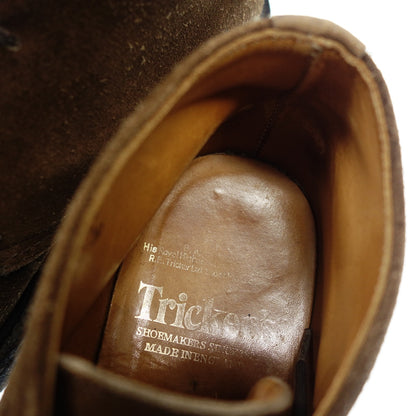 状况良好 ◆ Tricker's M7468 马球靴绒面革绉纱鞋底男式 7.5 棕色 Tricker's [AFD13] 