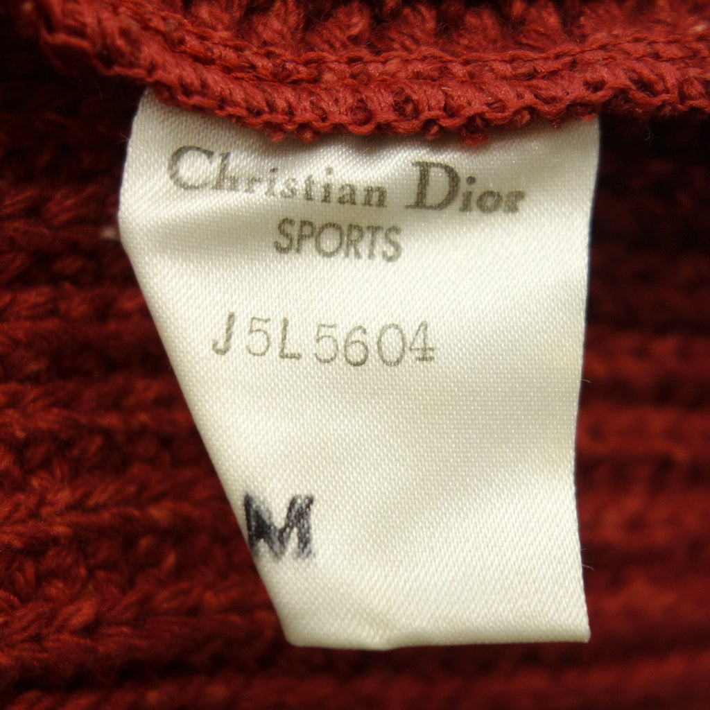 中古◆クリスチャンディオール ニットカーディガン ダッフル シルク混ウール レディース M 赤 Christian Dior【AFA24】