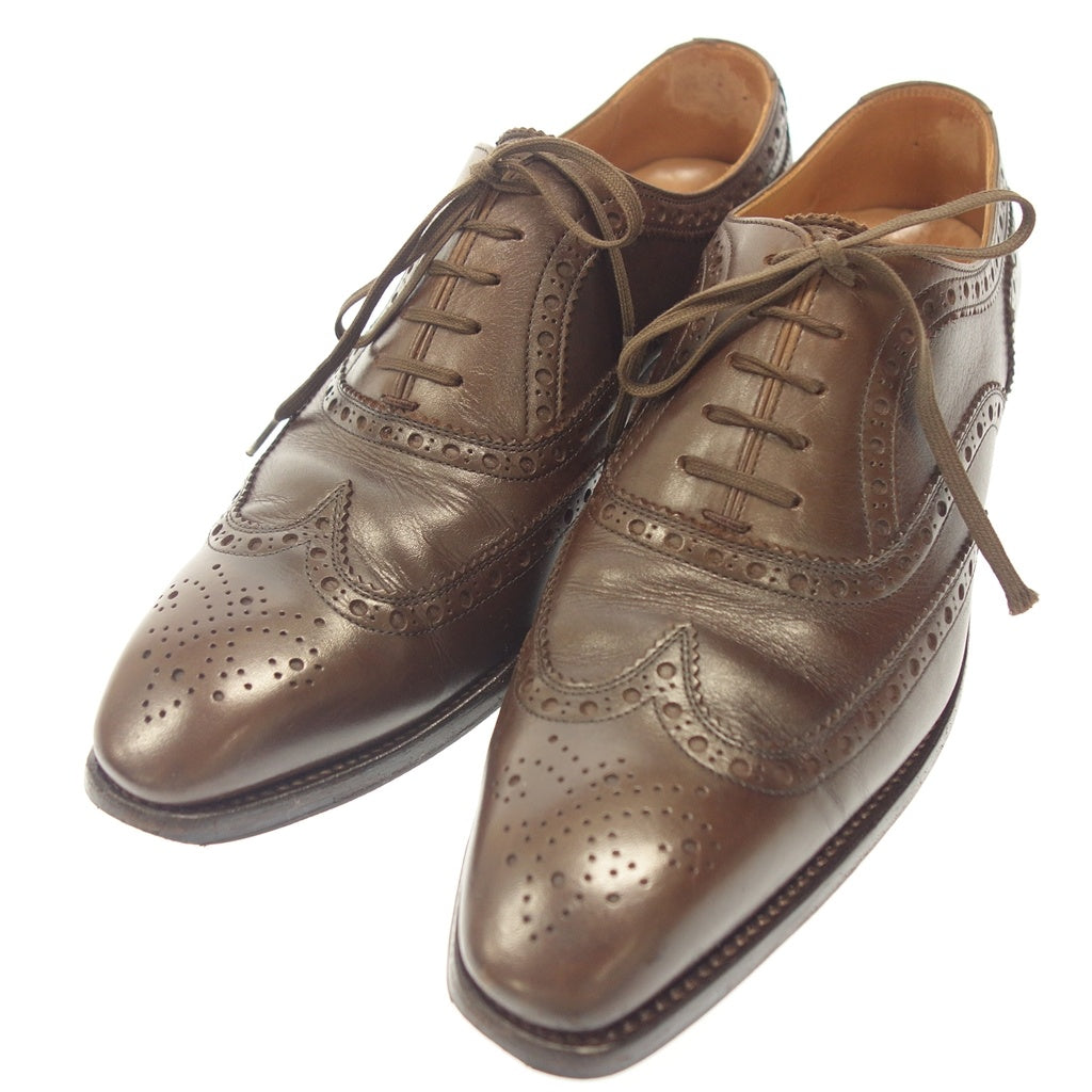 Good Condition◆Scotch Grain Leather Shoes Inner Feather Full Brogue L-1321 Men's Brown Size 24.5 SCOTCH GRAIN [AFC44] 