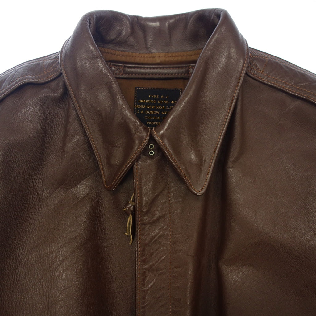 Used ◆ DUBOW Leather Jacket Blouson A-2 Brown Men's Size 36 JA DUBOW MFG CO [AFG1] 