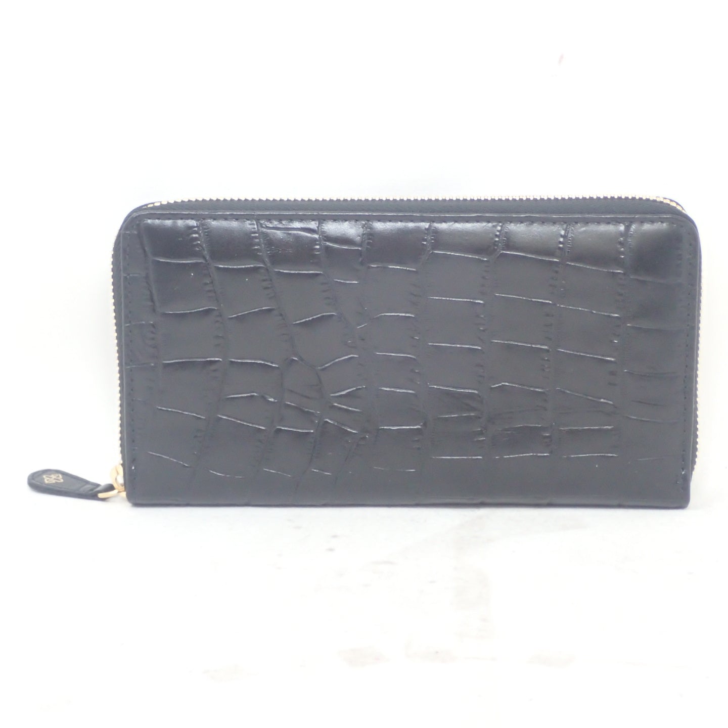 Like new ◆ Ettinger long wallet round zip crocodile embossed black ETTINGER [LA] 