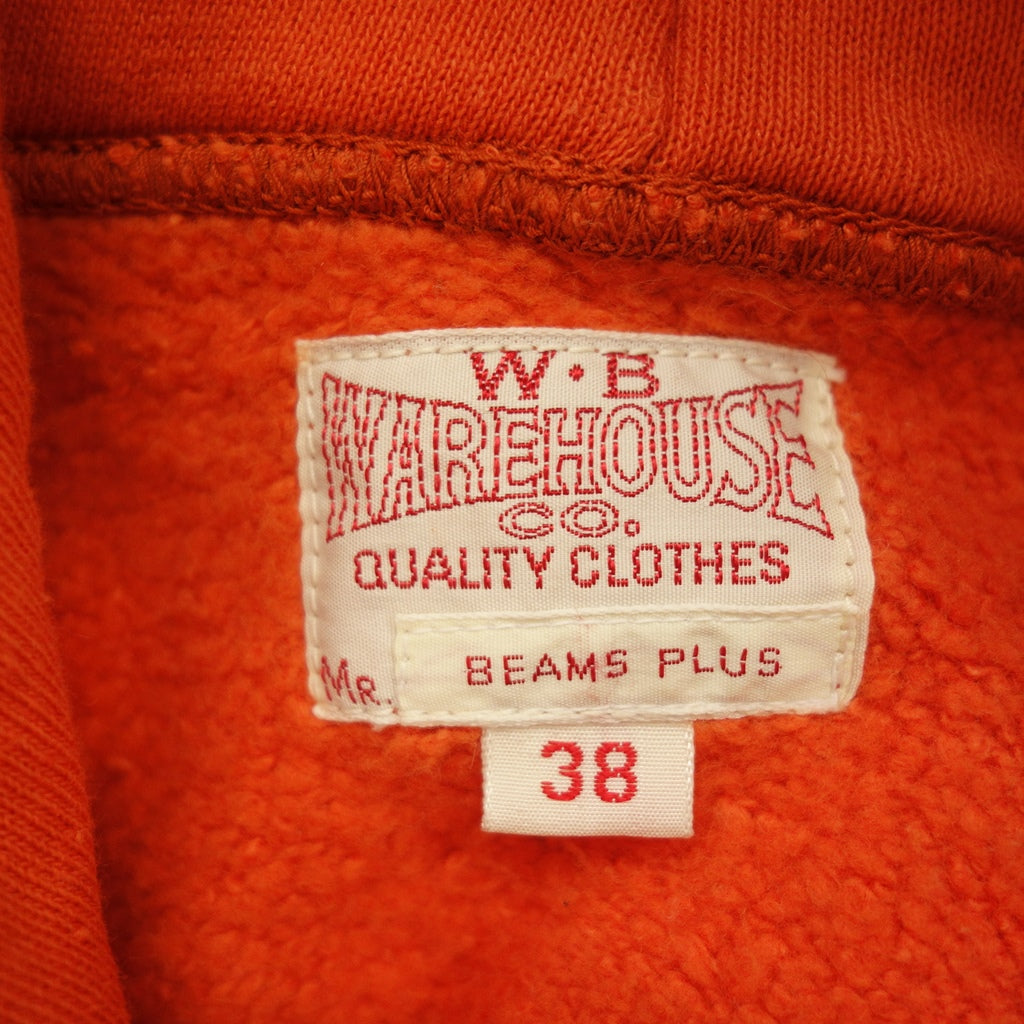 Good condition ◆ WAREHOUSE × BEAMS PLUS hoodie rib length orange men's size 38 WAREHOUSE × BEAMS PLUS [AFB26] 