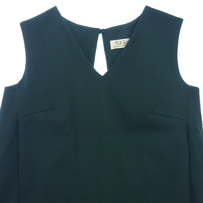 Good Condition◆FLICKA Sleeveless Pattern Dress Wool Women's Green Size 1 FL-050P-15AW FLICKA [AFB17] 