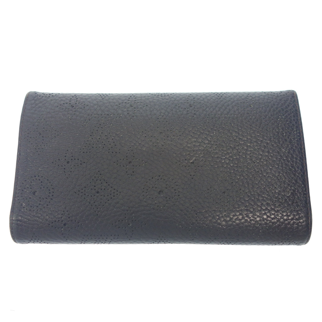 Used ◆Louis Vuitton long wallet Mahina Portefeuille Amelia flap type black M95968 LOUIS VUITTON [AFI6] 