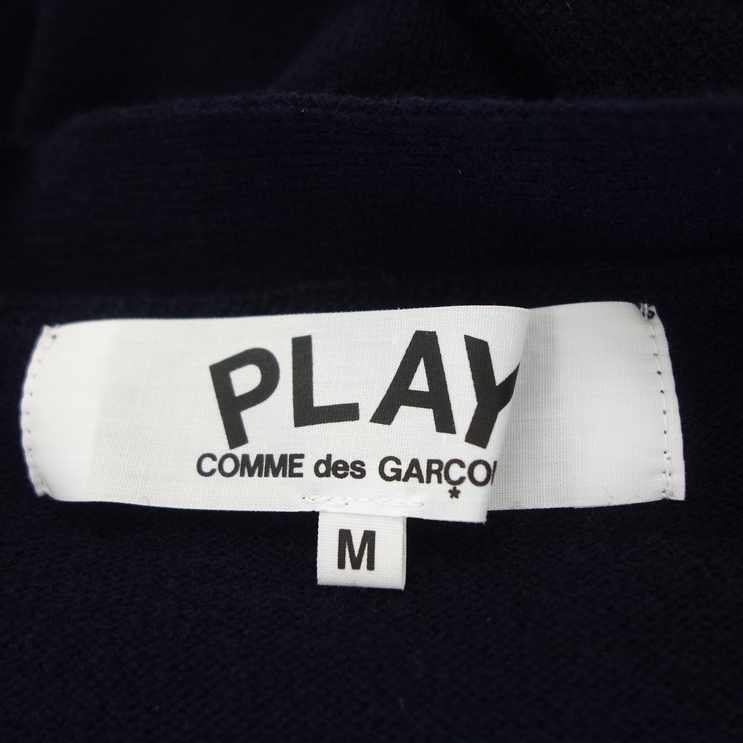 COMME des GARCONS Cardigan White Heart Wool Knit AZ-N066 Men's Navy M COMME des GARCONS [AFB40] [Used] 