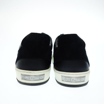 Good condition◆Louis Vuitton leather sneakers GO0163 Men's 8 Black LOUIS VUITTON [AFD2] 