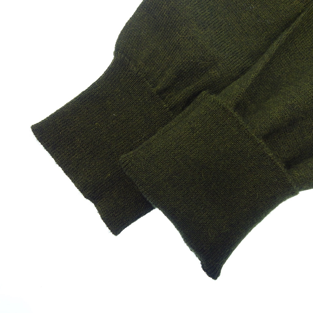 Good condition ◆ Gucci knit sweater V-neck camel silk men's green M GUCCI [AFB53] 