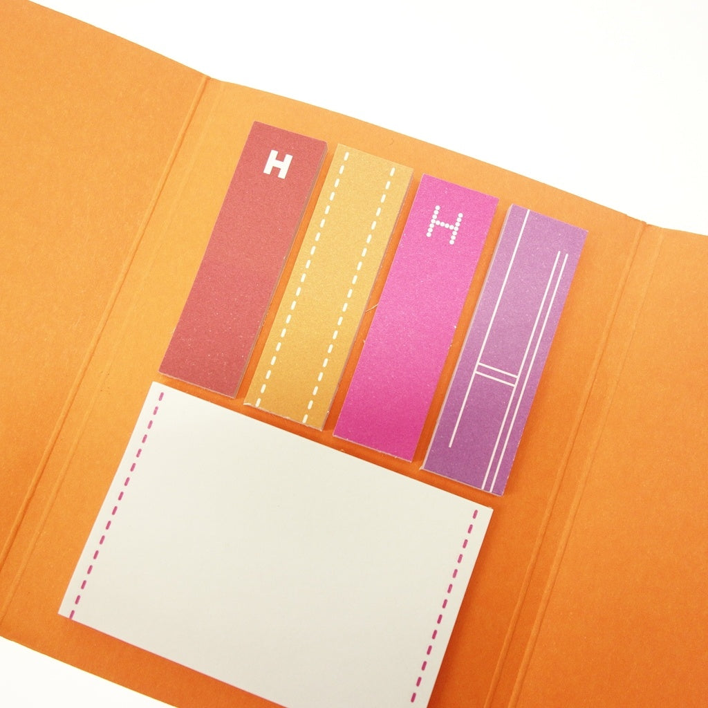 跟新的一样◆爱马仕便利贴3件套紫橙粉色HERMES [AFI14] 