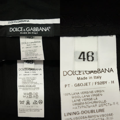 美品◆ドルチェ&ガッバーナ ウールスラックス 総柄 メンズ ブラック系 サイズ46 DOLCE&GABBANA【AFB27】