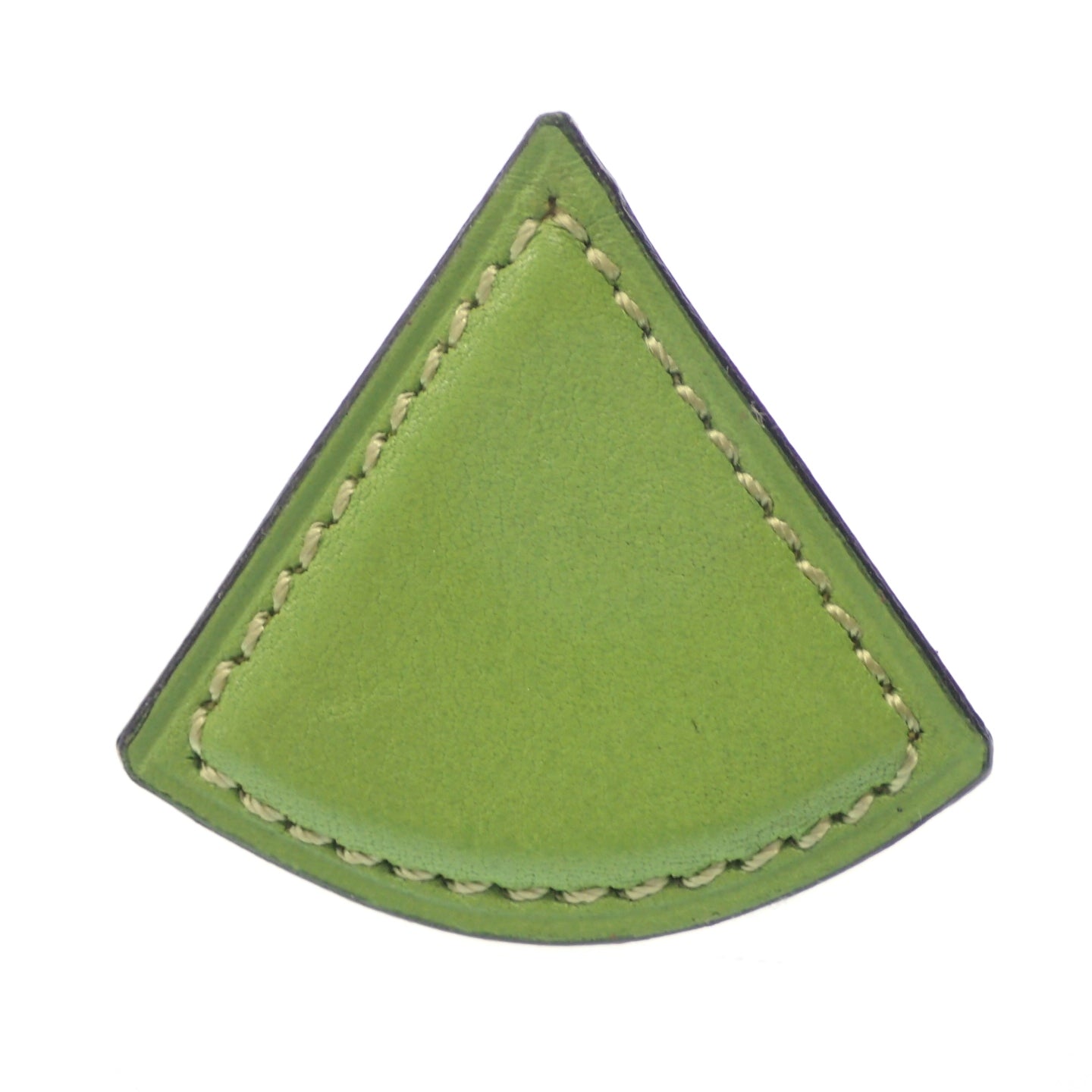 Hermes earrings triangle leather yellow green HERMES [AFI13] [Used] 