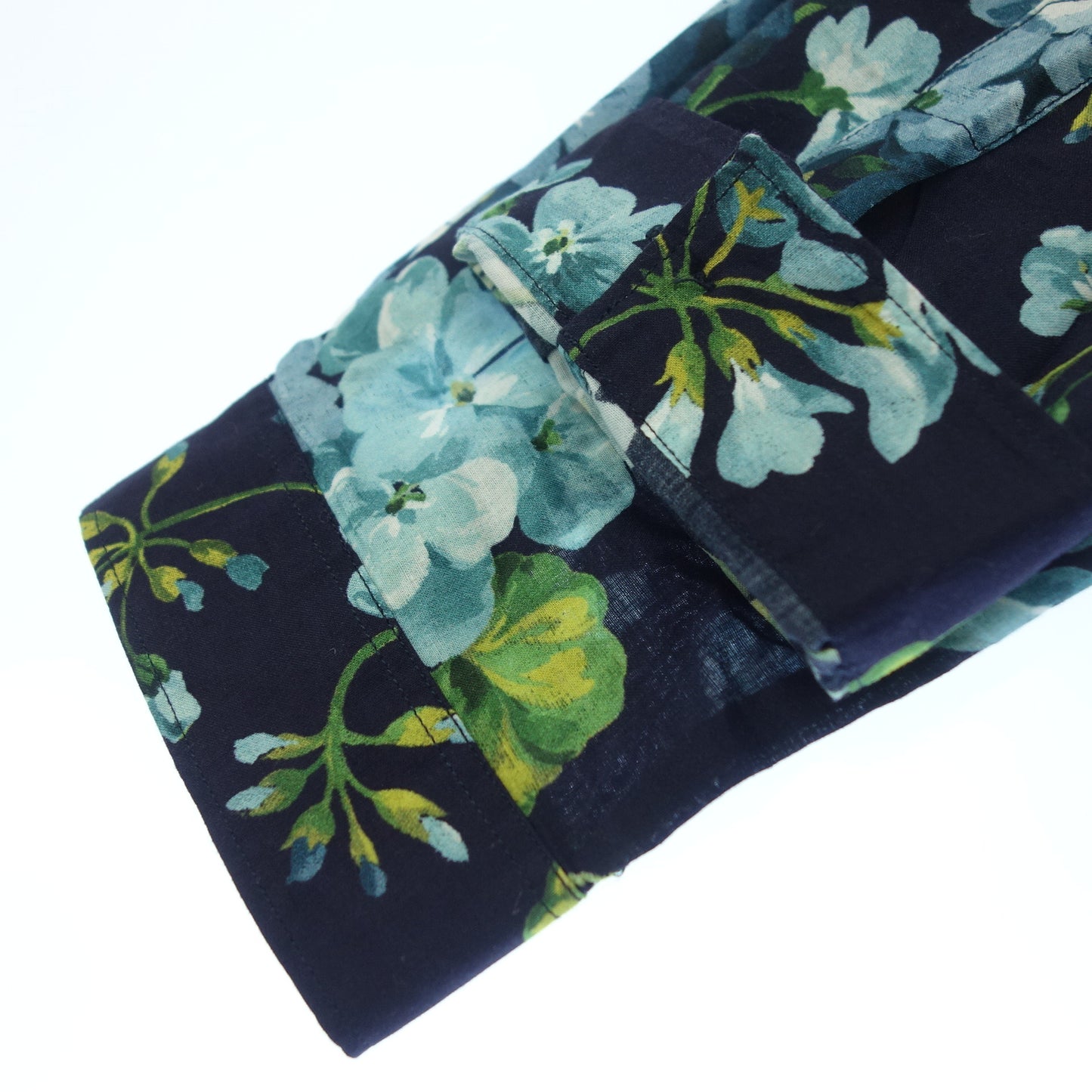 Gucci shirt floral pattern cotton men's blue 40 GUCCI [AFB20] [Used] 