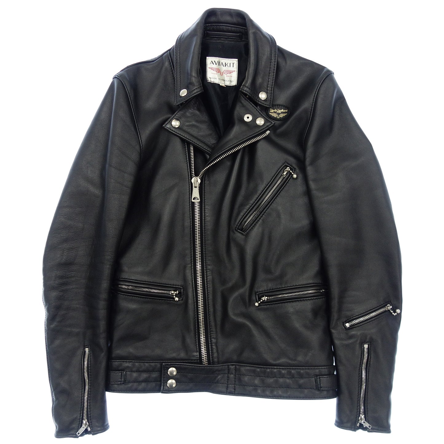 極美品◆ルイスレザー レザージャケット ダブル ライダース サイクロン サイズ34 黒 Lewis Leathers【AFG1】