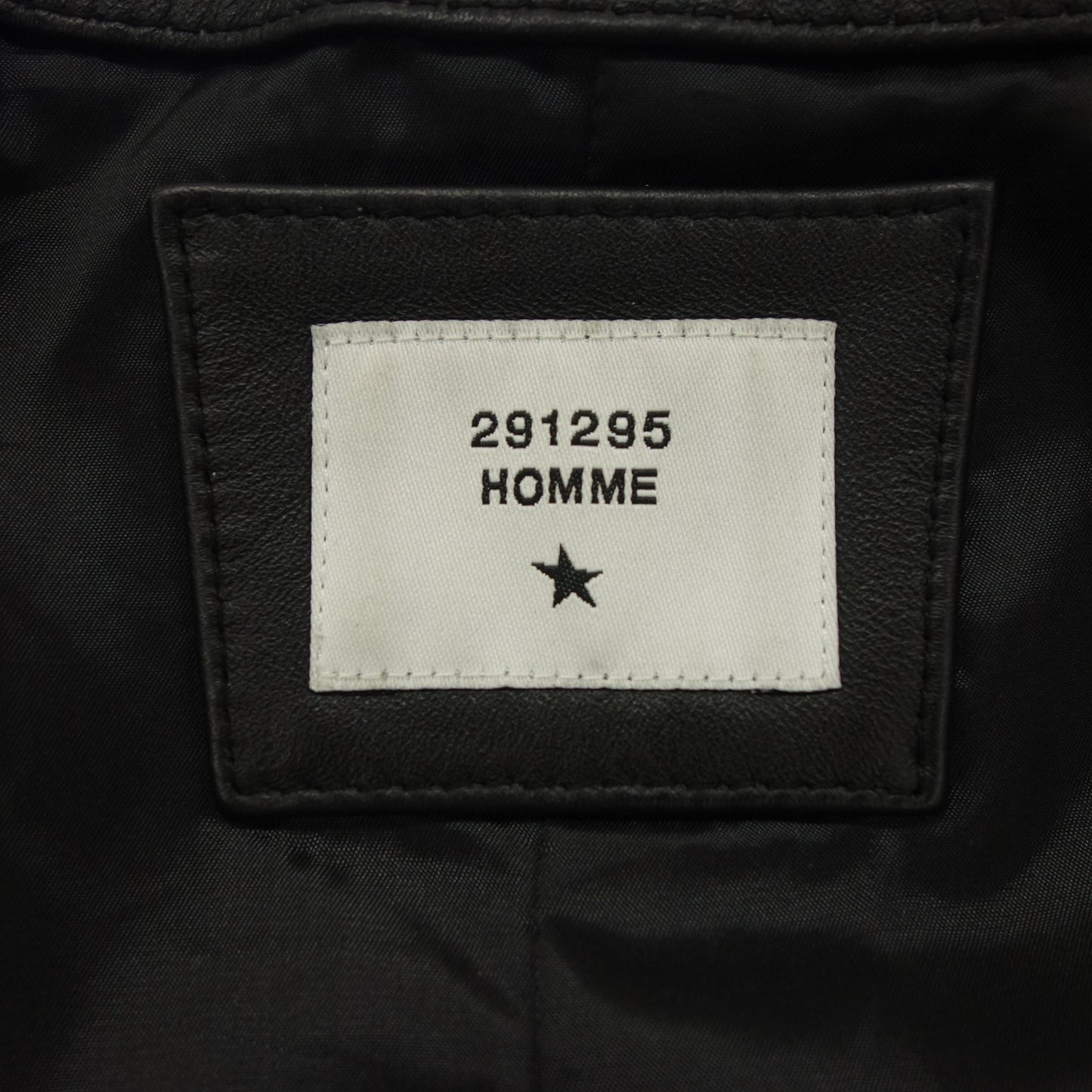 291295=HOMME シングル ライダース レザージャケット 594-1101メンズ 4 黒 【AFG1】【中古】