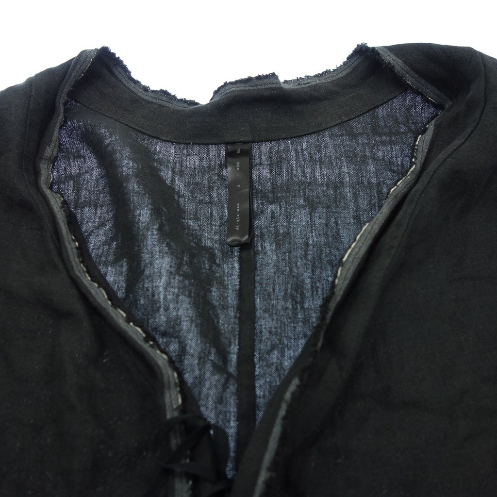 Good condition◆Double JK coat men's size F black linen 100% wjk [AFB34] 