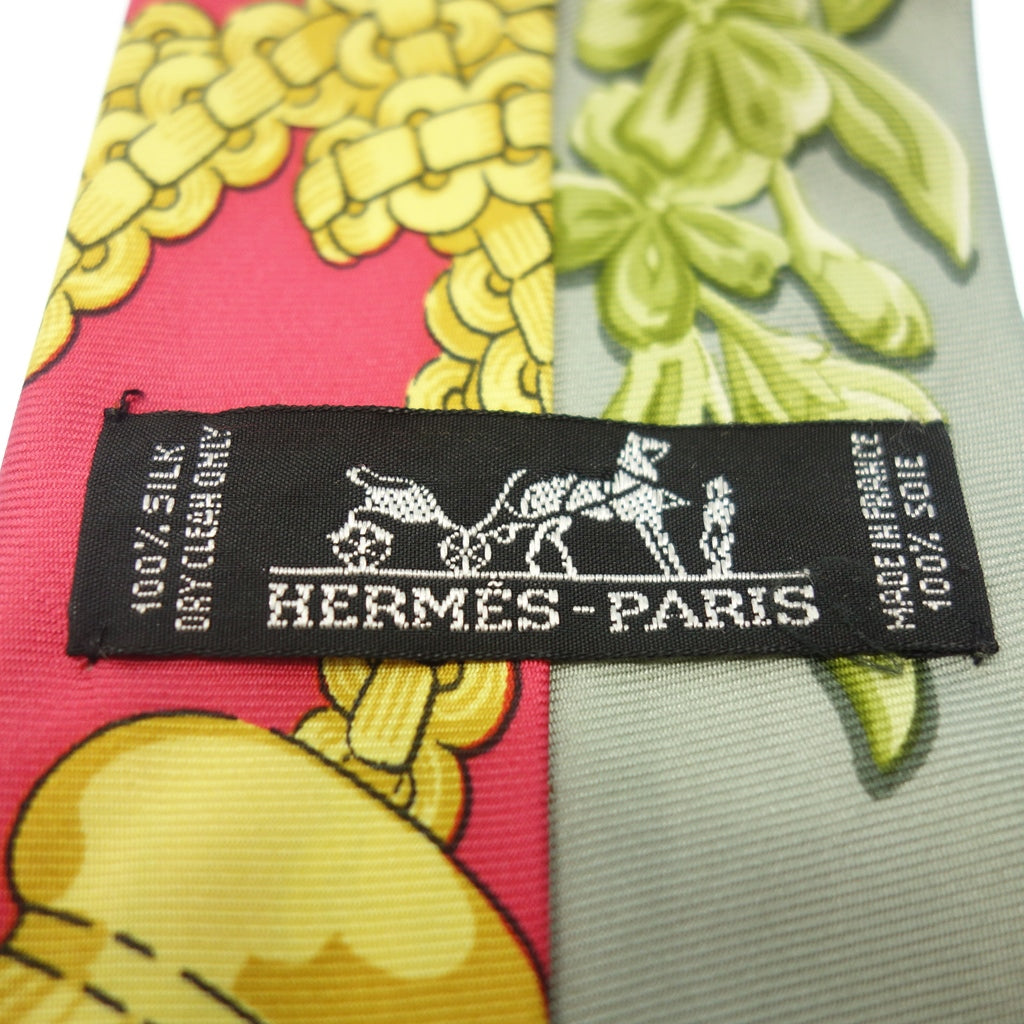 Good condition◆Hermes necktie allover pattern 100% silk HERMES [AFI2] 