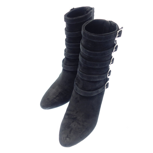 Used◆Saint Laurent Paris Suede Boots Side Strap Women's Size 37 Black Series Saint Laurent PARIS [AFC35] 