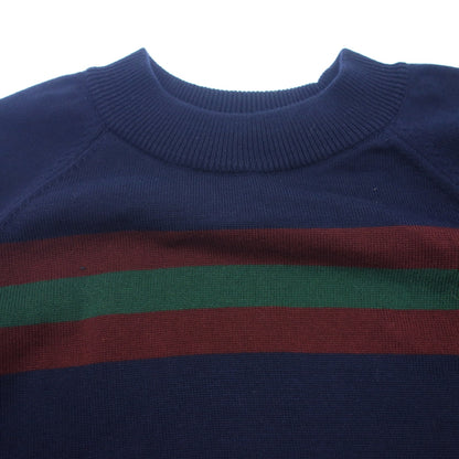 Used Noah short sleeve border tops cotton men's blue red green size L NOAH [AFB29] 