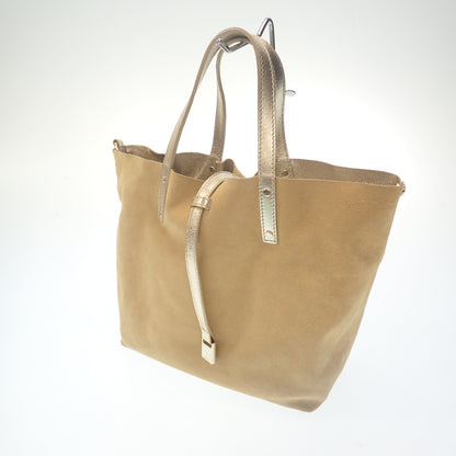 Used Tiffany tote bag leather x suede reversible gold TIFFANY &amp; Co [AFE11] 