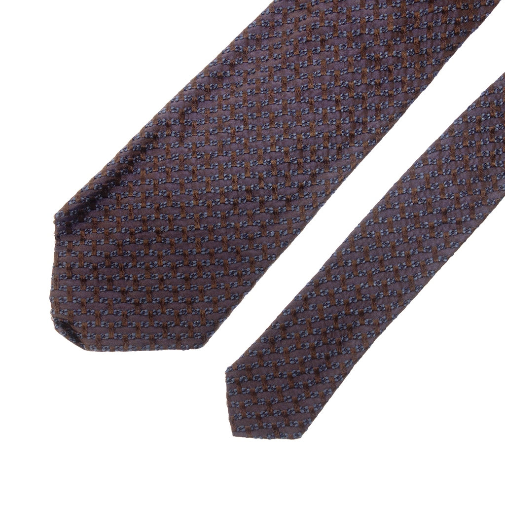 Good condition◆ETRO tie silk blend navy x brown ETRO LA NUOVA TRADIZIONE [AFI19] 