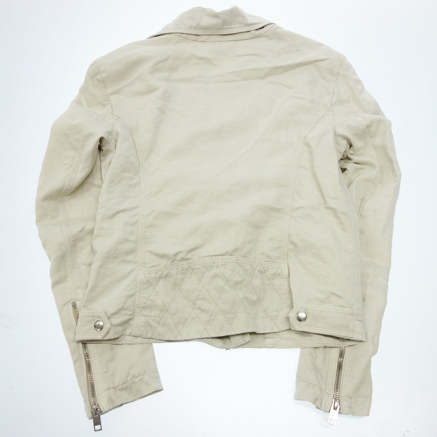 Good condition◆Diesel double riders jacket beige linen cotton ladies S DIESEL [AFB2] 