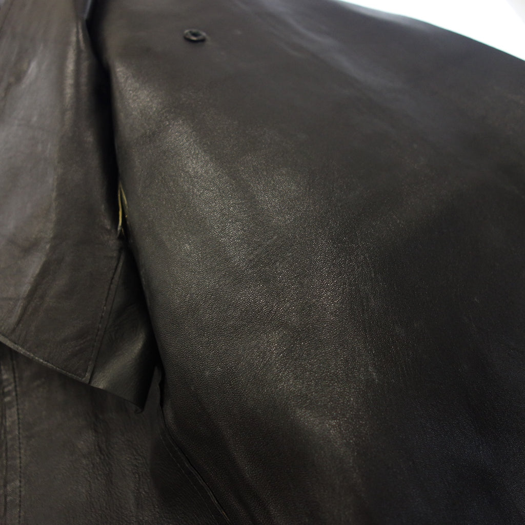 二手 ◆ 古驰皮革风衣配腰带汤姆·福特时期女士黑色尺寸 38 GUCCI [AFA20] 