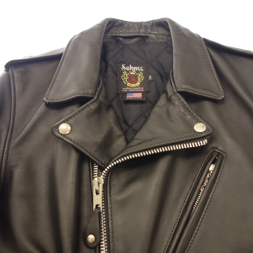 Good condition ◆ Schott Double Riders Jacket Arrow Men's Size 34 Black Schott [AFG1] 